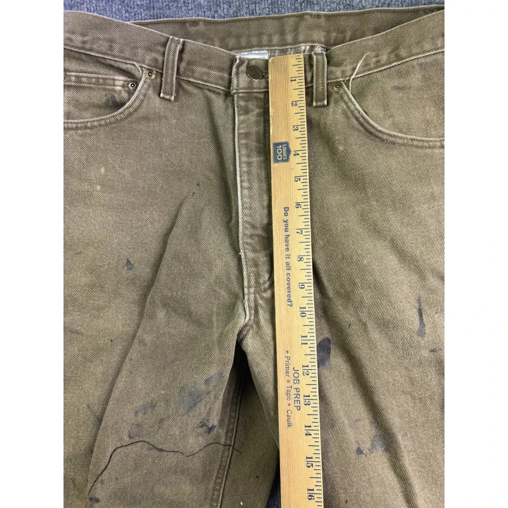 Carhartt‎ Flannel Lined Work Pants Mens 36x34 Brown Distressed B162
